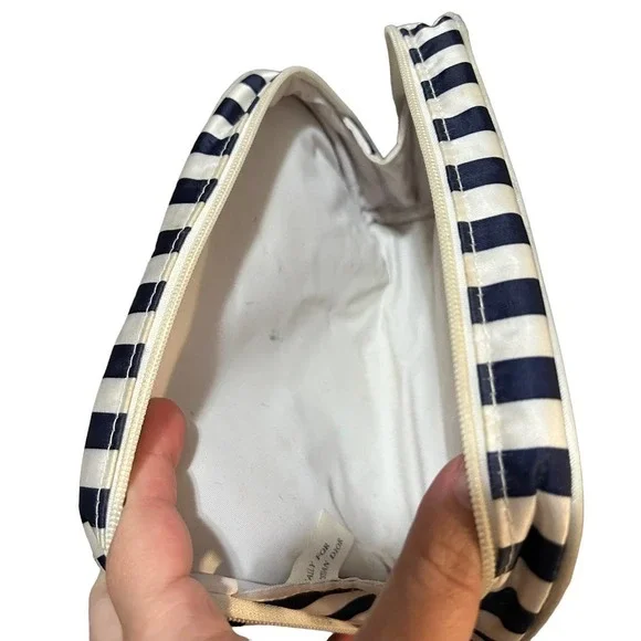 Christian Dior Vintage Navy/White Striped Makeup Bag - Picture 3 of 9